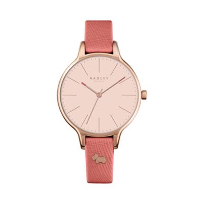 Ladies peach 'Millbank' leather watch ry2388